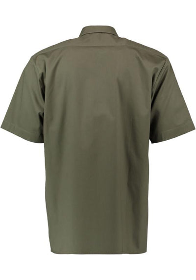OS Trachten Men's Short-Sleeve Jagd Shirt — Solid Olive