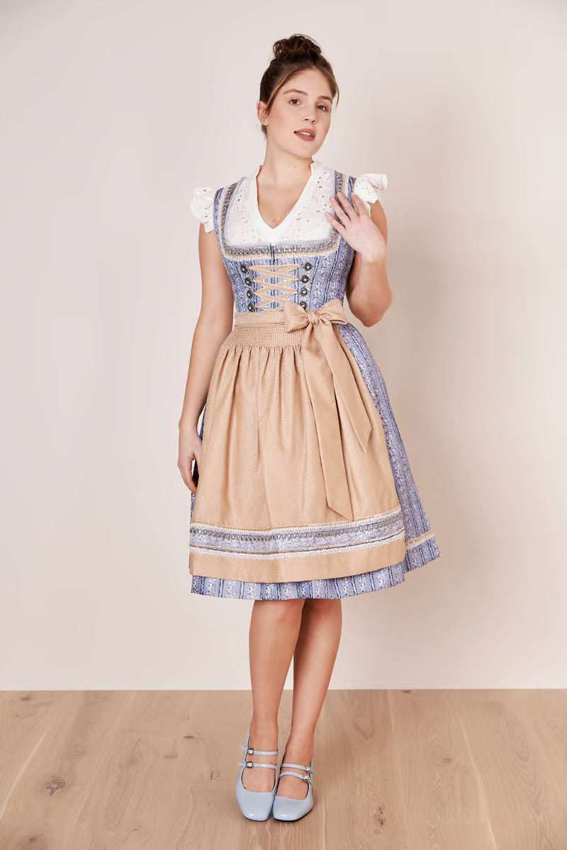Kruger Midi Dirndl 2pcs. 60cm "Eike" blue