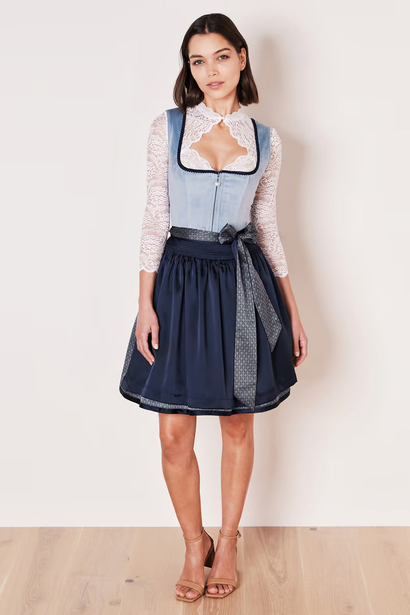 Kruger Mini Dirndl 2pcs. 50cm "Dena" blue
