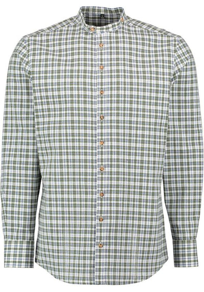 Gipfelstürmer Men's Slim Fit Checked Shirt "Tanner" olive