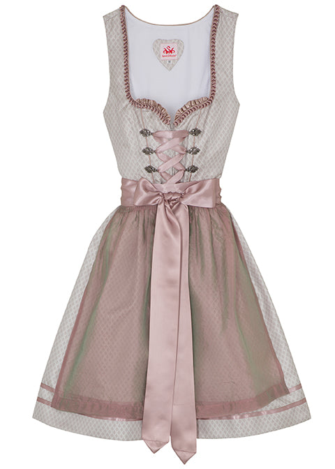 Midi Dirndl 2pcs. 60cm "Ercelina" taupe