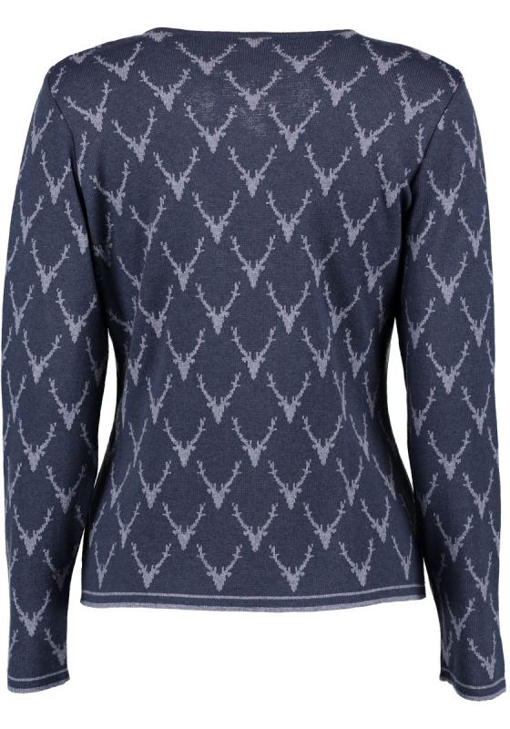 OS Trachten Women's Cardigan — Antler Knit - navy