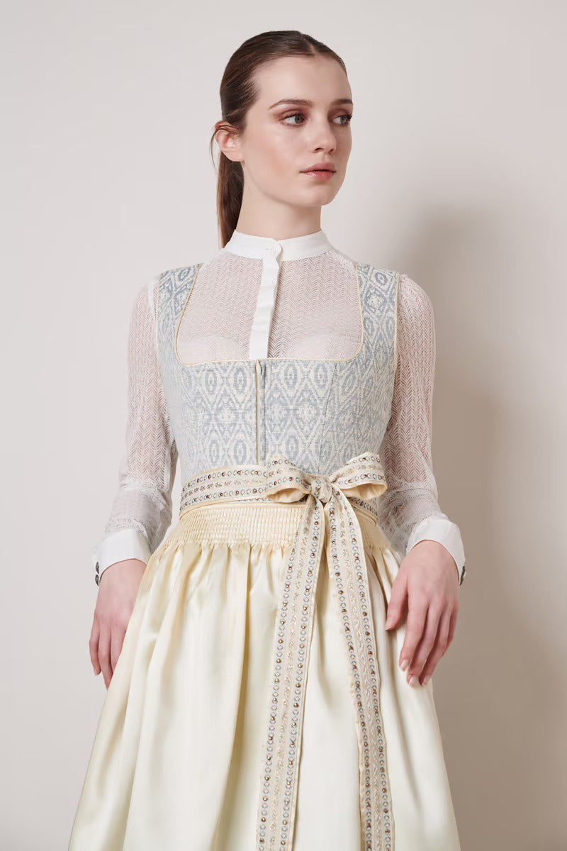 Kruger Midi Dirndl 2pcs. 60cm "Araminta" blue (closeout) 36
