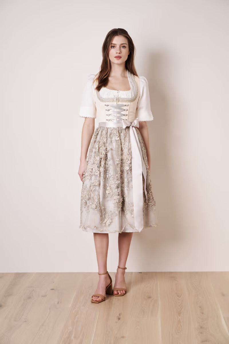 Kruger Long Dirndl 2pcs. 70cm "Monique" beige (36,38)