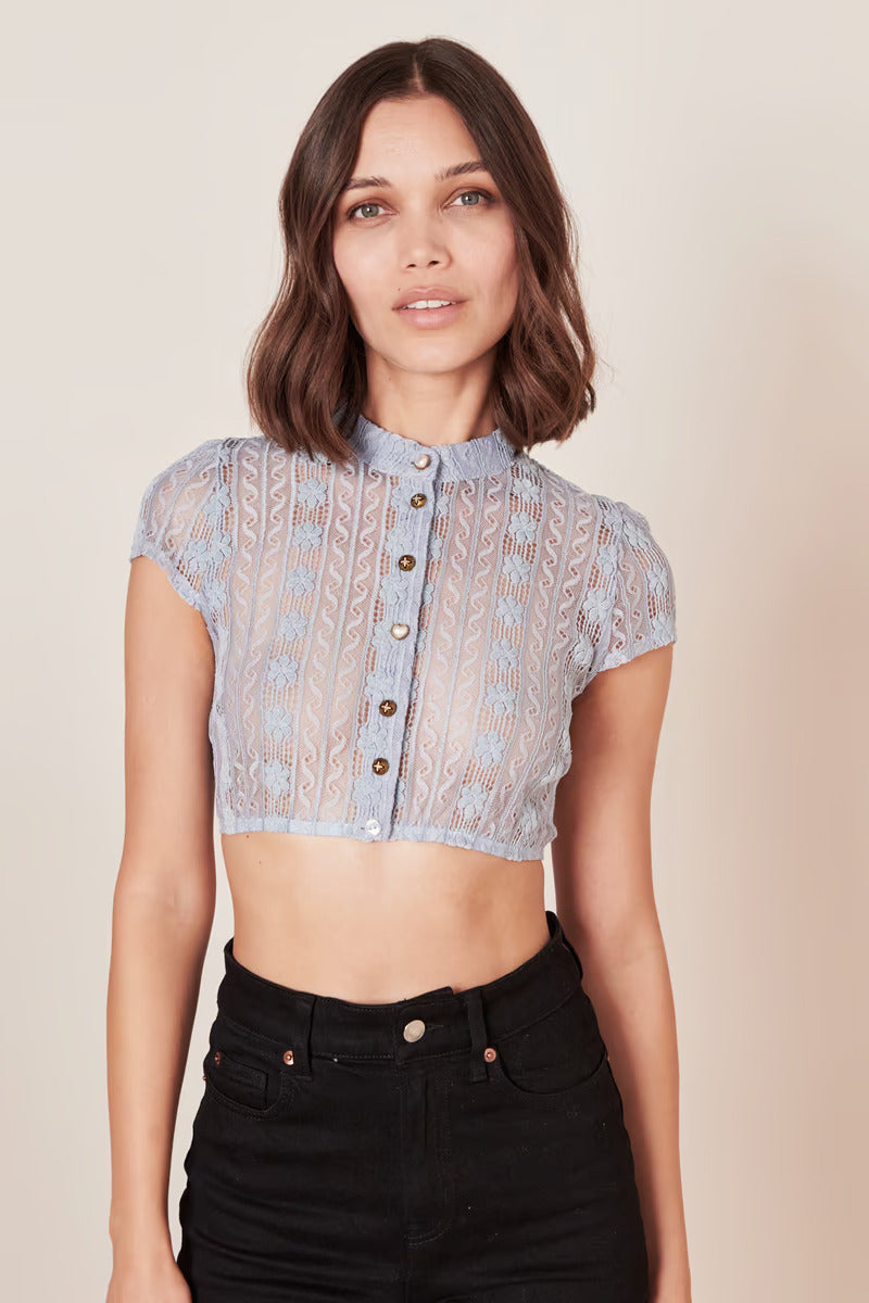 Kruger Dirndl Blouse "Lavina" blue (34,38)