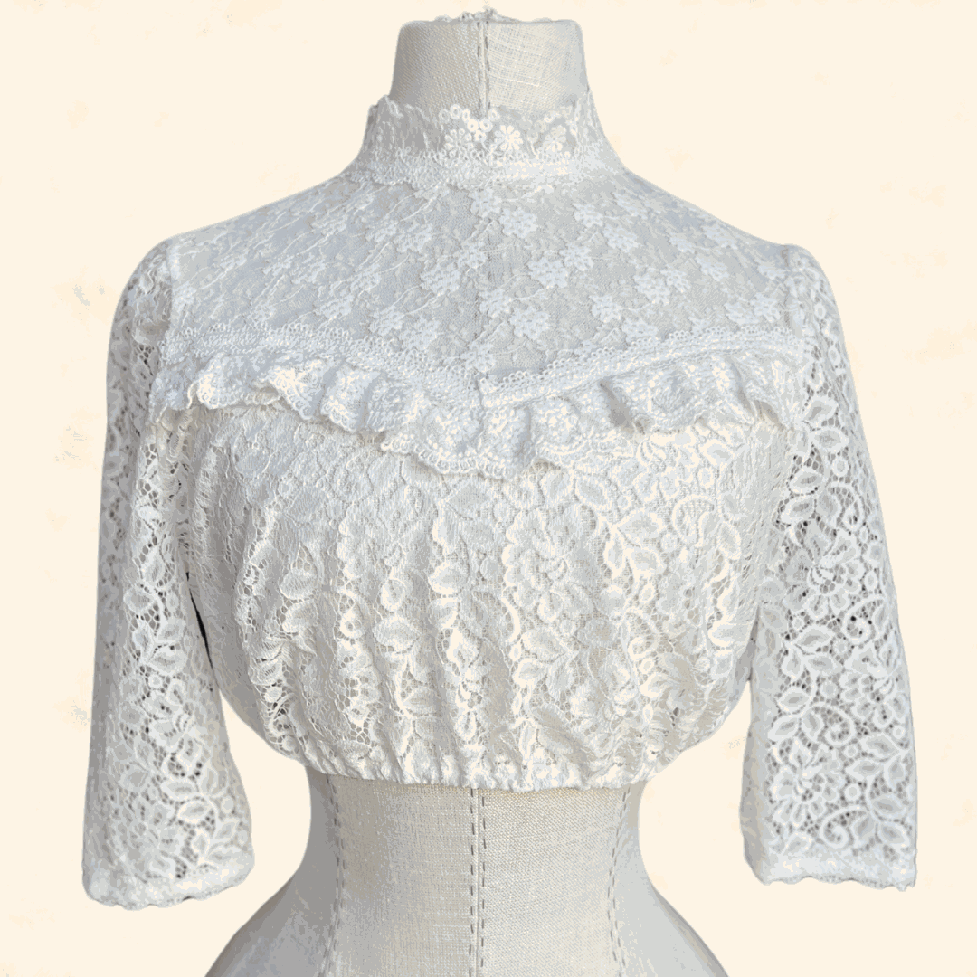 Ecru Kruger Collection Dirndl Blouse 1037, size 36, made from 100% polyester.