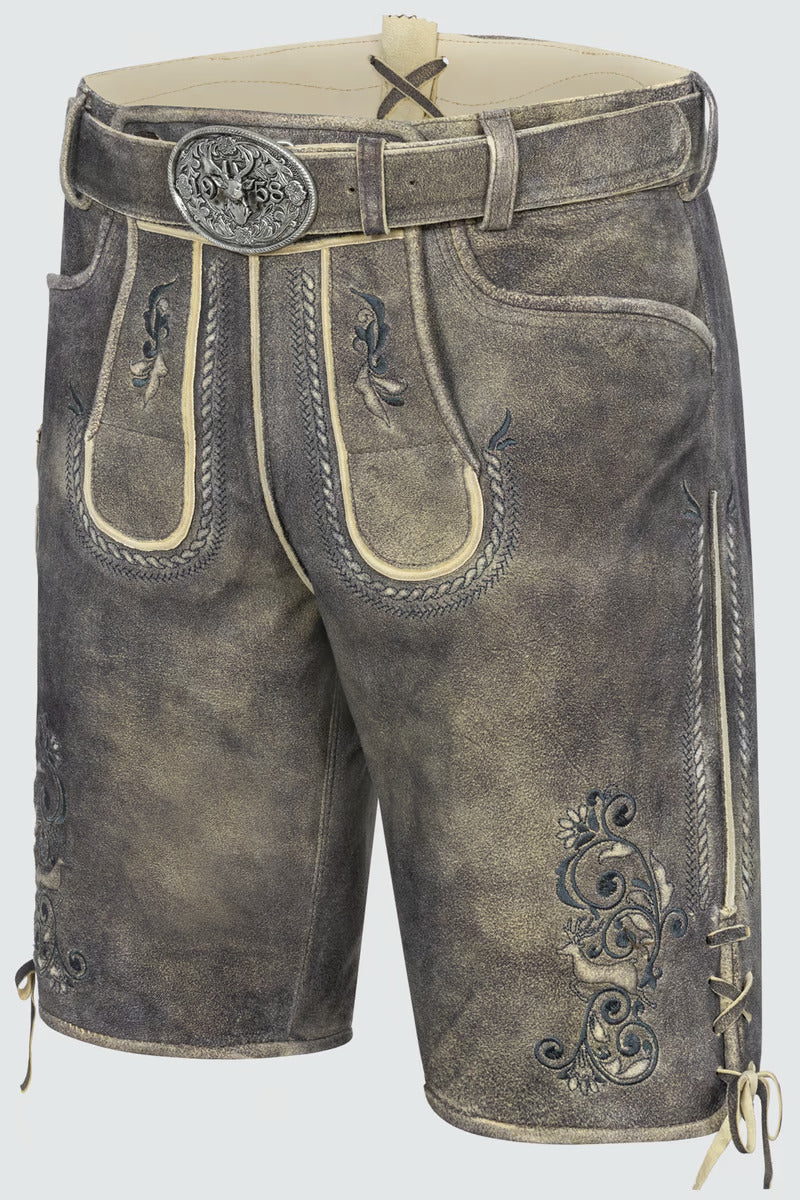 Kruger Men's Lederhosen "Gideon" with belt (light brown)