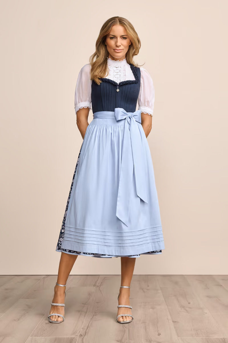 Kruger Long Dirndl 2pcs. 80cm "Solenne" blue