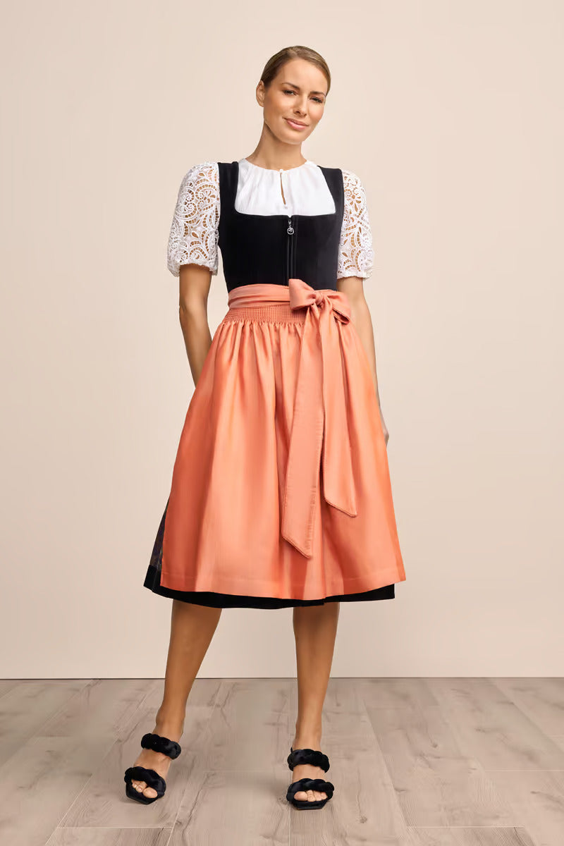 Kruger Long Dirndl 2pcs. 70cm "Jacinta" black