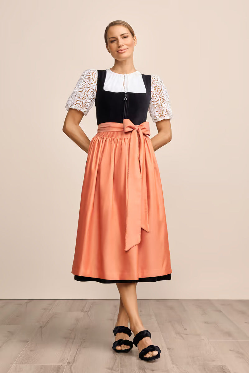 Kruger Long Dirndl 2pcs. 80cm "Jacinta" black