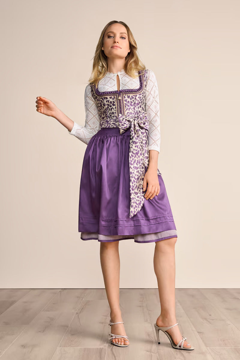 Kruger Midi Dirndl 2pcs. 60cm "Laren" purple (38)