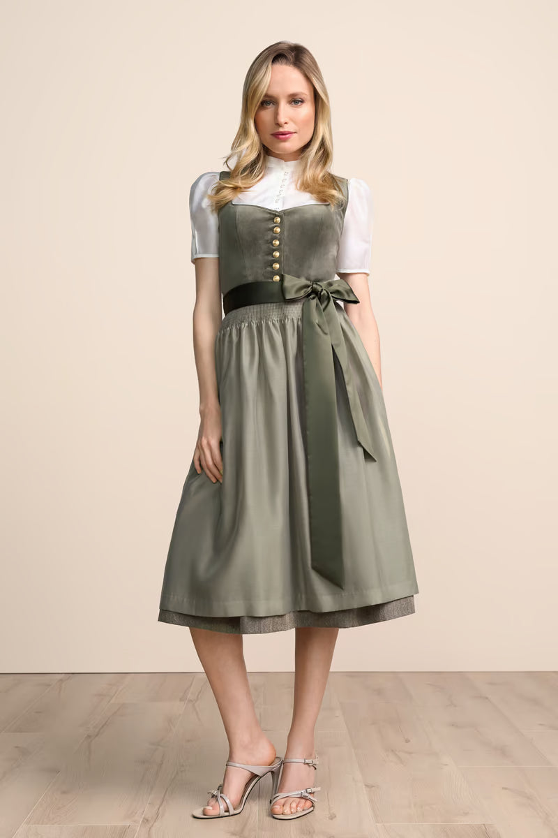 Kruger Long Dirndl 2pcs. 70cm "Avara" olive