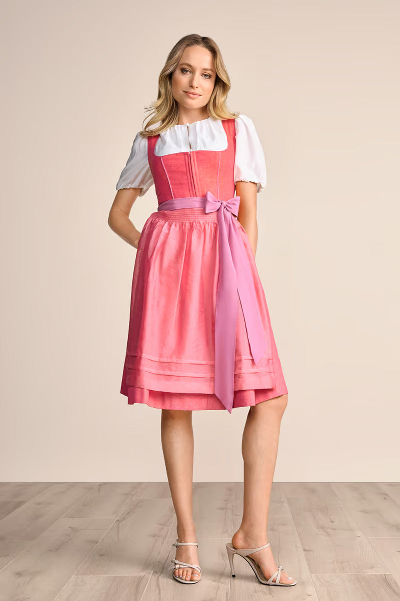 Kruger Midi Dirndl 2pcs. 60cm "Amandine" red (low stock)