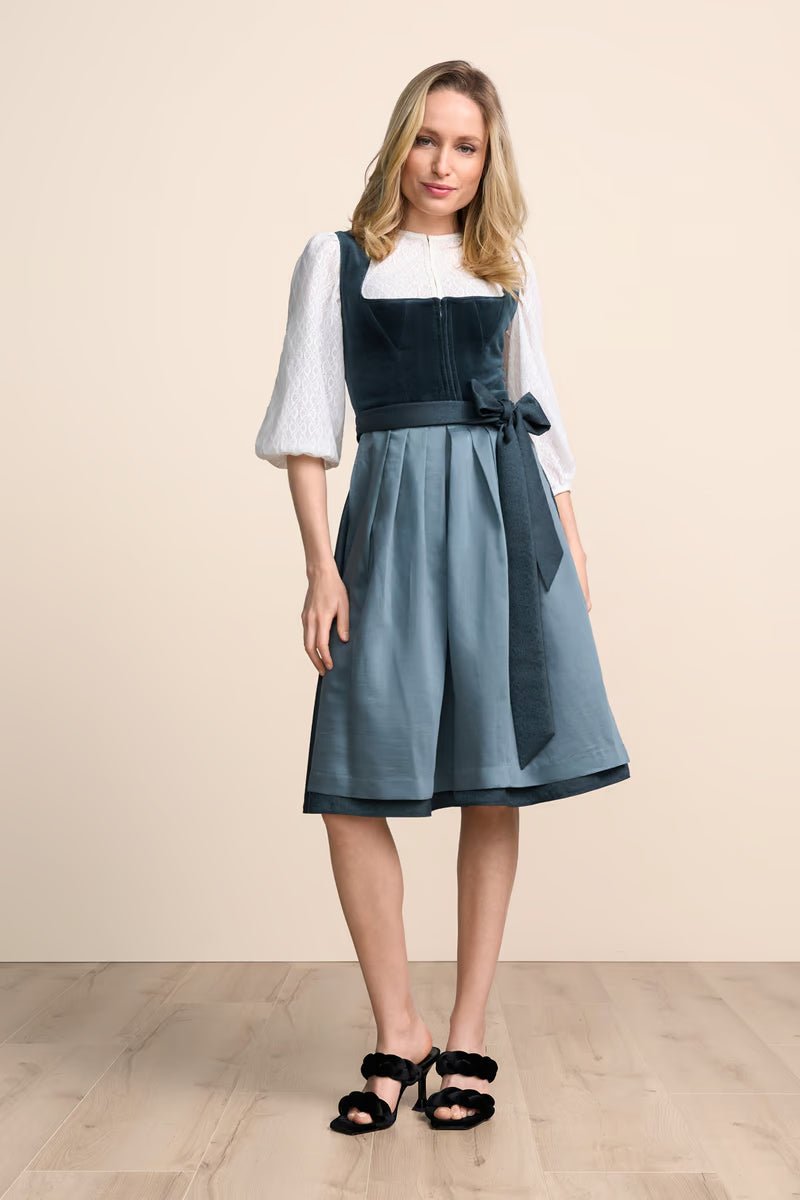 Kruger Midi Dirndl 2pcs. 60cm "Lynette" blue