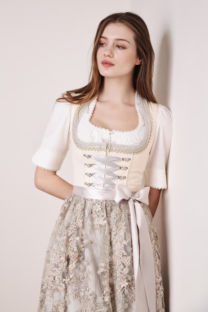 Kruger Long Dirndl 2pcs. 70cm "Monique" beige (36,38)