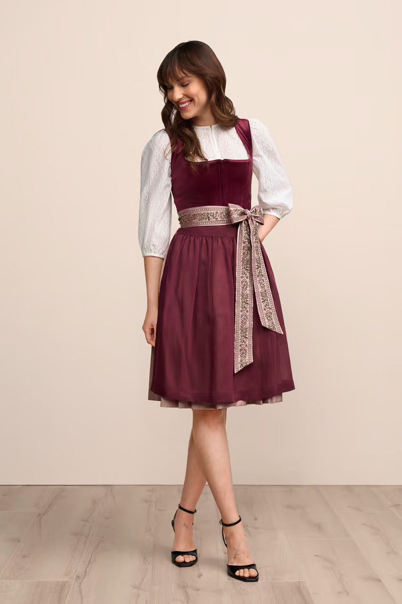 (new) Kruger Midi Dirndl 2pcs. 60cm "Elaina" red