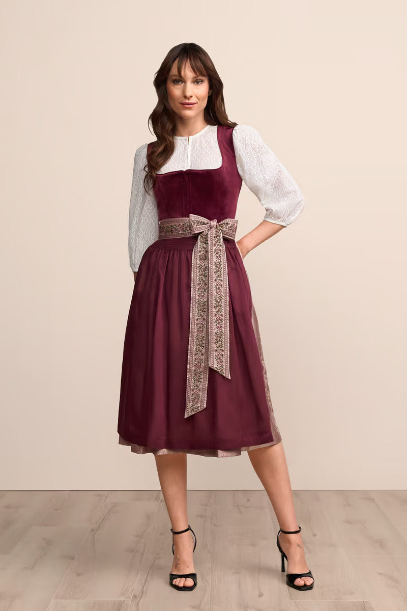(new) Kruger Long Dirndl 2pcs. 70cm "Elaina" red
