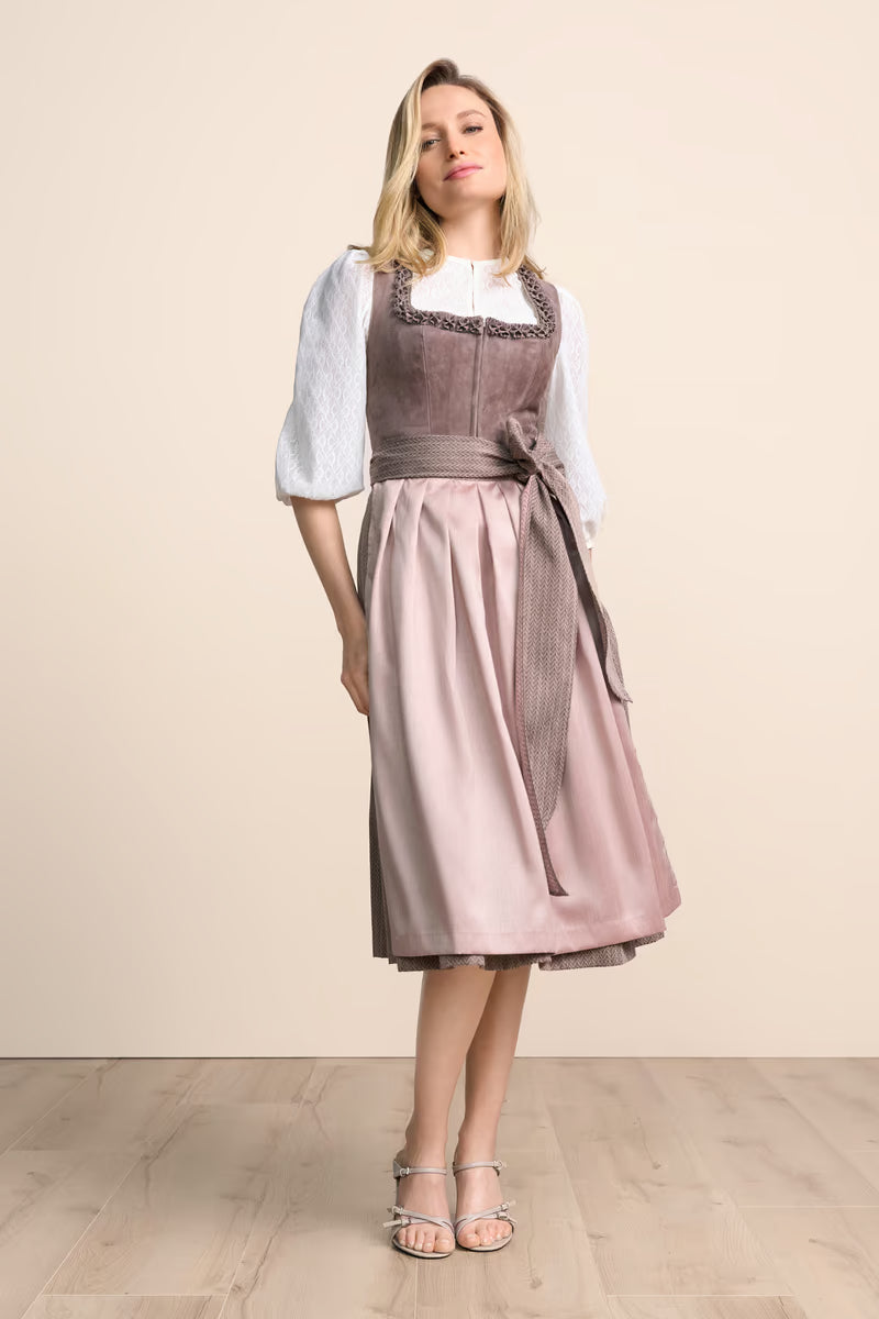 Kruger Long Dirndl 2pcs. 70cm "Ceressida" brown