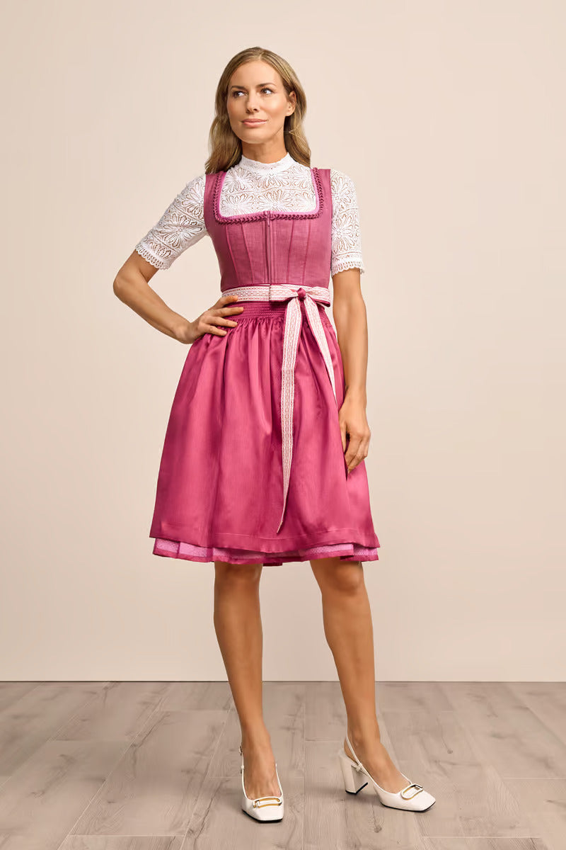 (new) Kruger Midi Dirndl 2pcs. 60cm "Vianne" pink