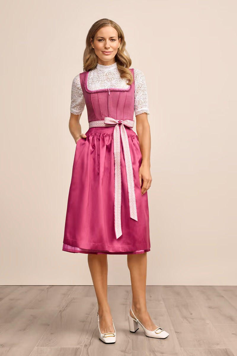 (new) Kruger Long Dirndl 2pcs. 70cm "Vianne" pink