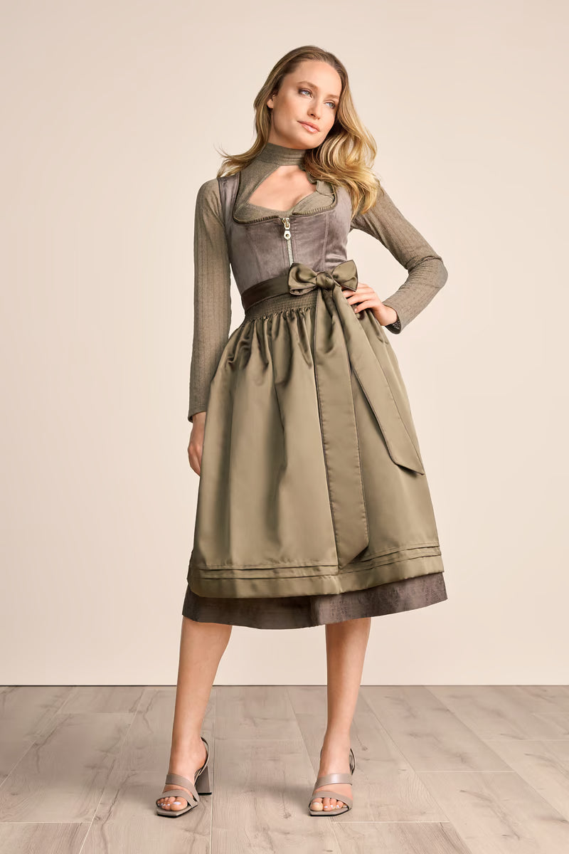 Kruger Long Dirndl 2pcs. 70cm "Ester" olive