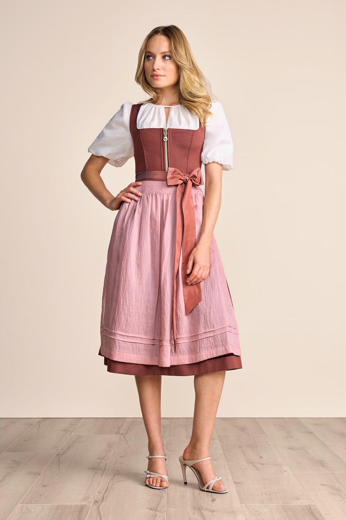 Kruger Long Dirndl 2pcs. 70cm "Elja" red