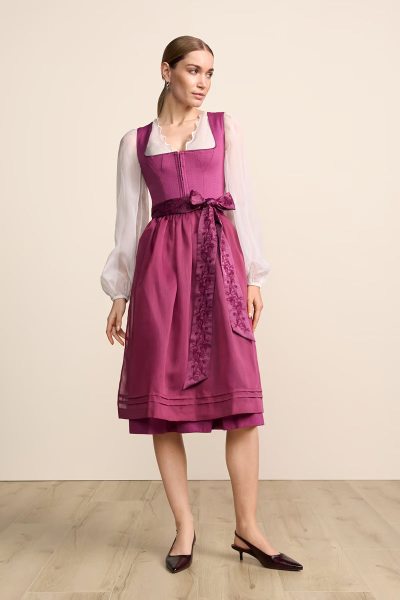 Krüger Rosaria Long Dirndl, Pink — 70cm 2pc Set