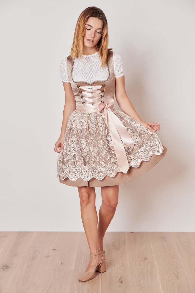 Kruger Mini Dirndl 2pcs. 50cm "Koko" beige (38)