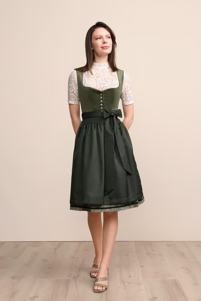 (new) Kruger Midi Dirndl 2pcs. 60cm "Iny" green