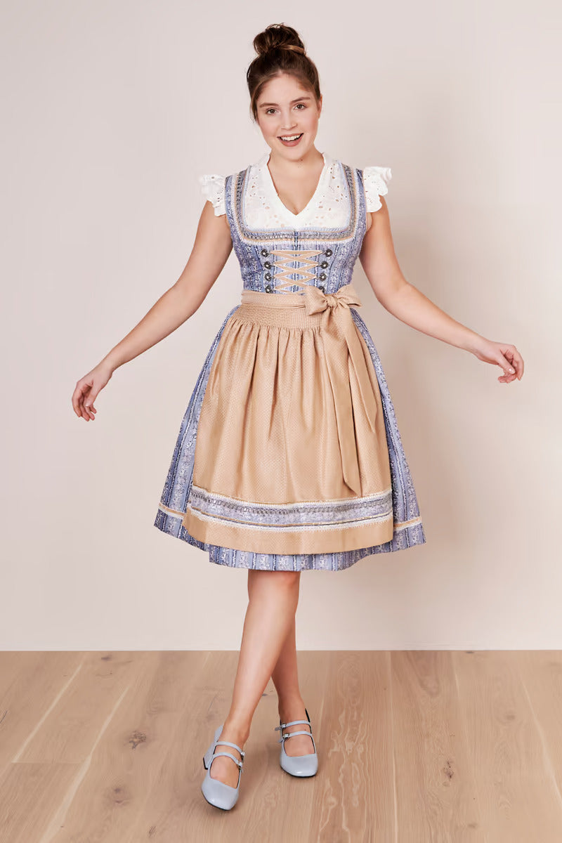Kruger Midi Dirndl 2pcs. 60cm "Eike" blue