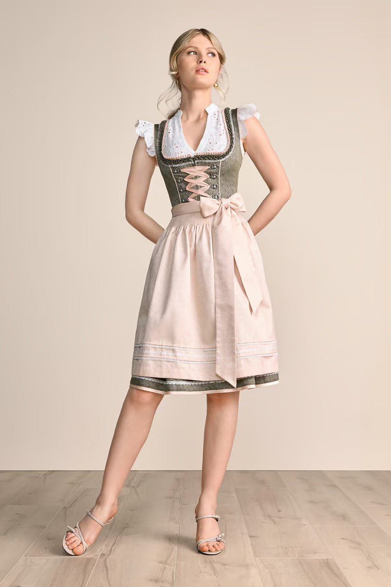 Kruger Midi Dirndl 2pcs. 60cm "Elowen" green