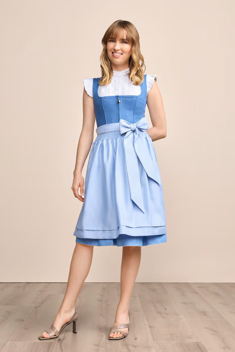 (new) Kruger Midi Dirndl 2pcs. 60cm "Dorette" blue