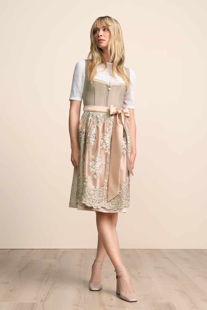 Kruger Midi Dirndl 2pc 60cm "Vivianna" brown