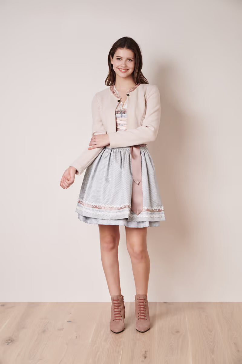 Kruger Mini Dirndl 2pcs. 50cm "Anella" gray (38,40)