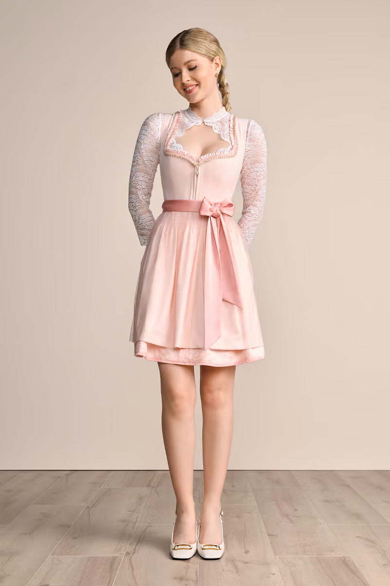 Kruger Mini Dirndl 2pcs. 50cm "Milina" pink ( size 36)