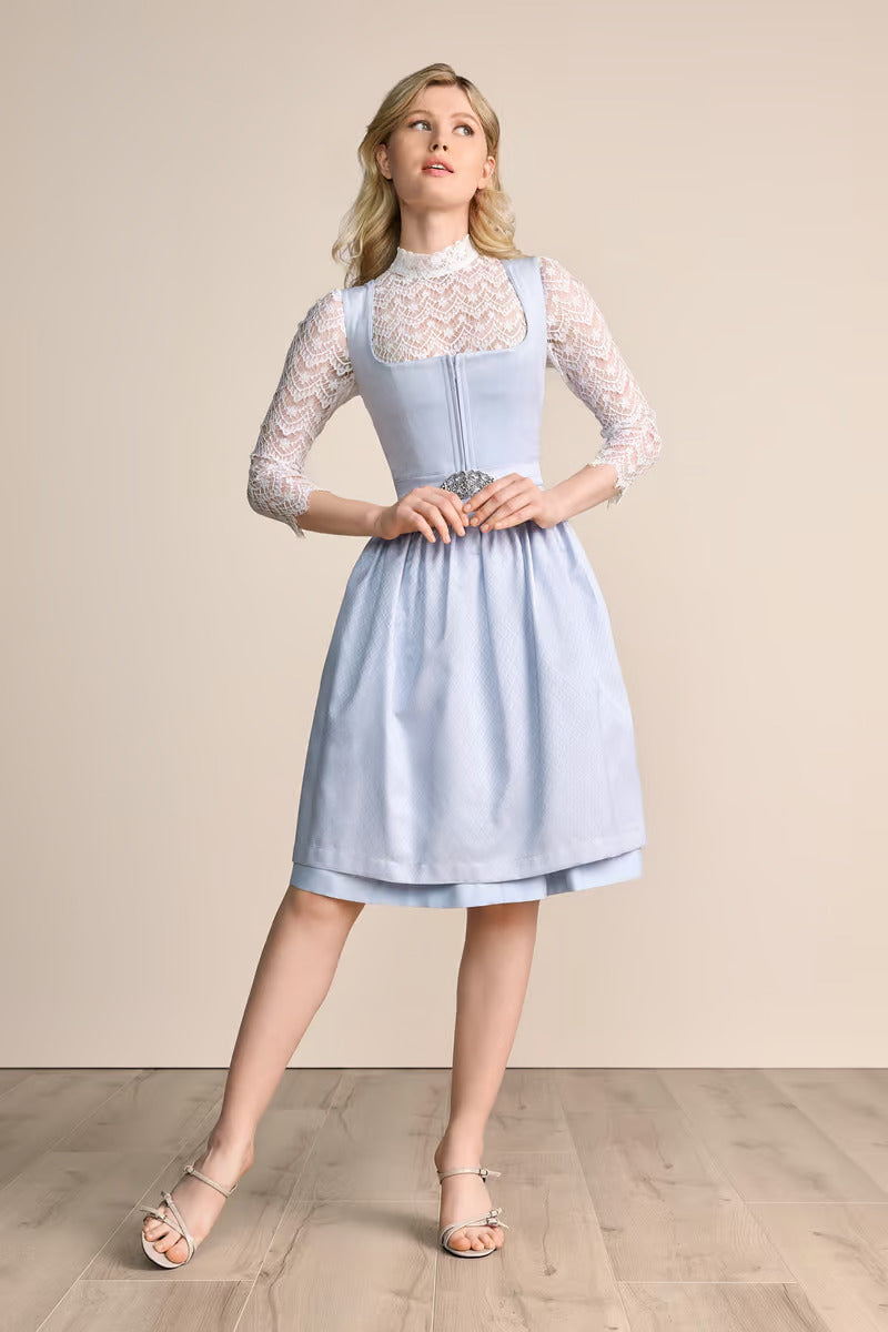 Kruger Midi Dirndl 2pcs. 60cm "Alisha" light blue (42,46)