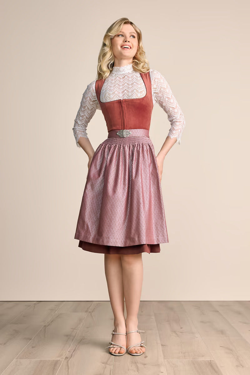 Kruger Midi Dirndl 2pcs. 60cm "Alisha" red