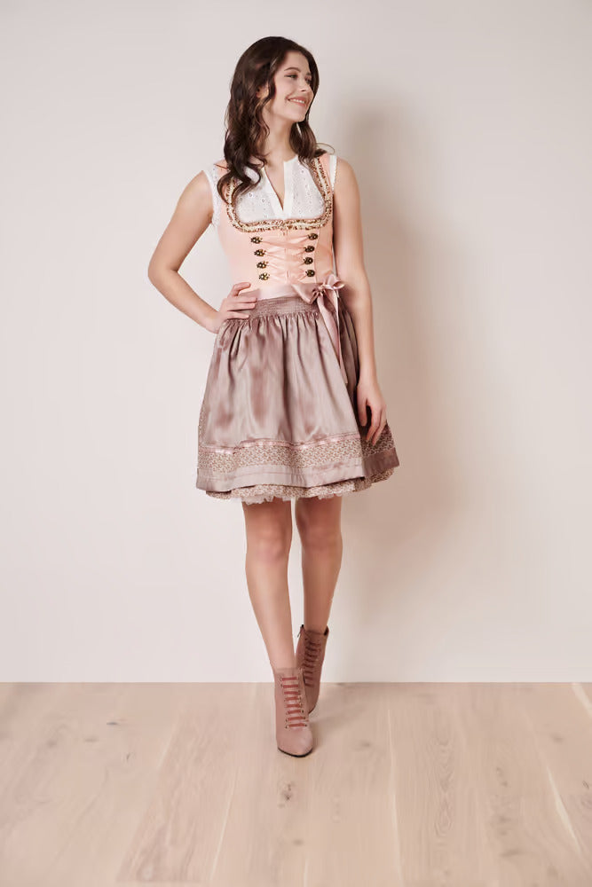 Krüger Mini Dirndl 2pcs. 50cm "Leonita" Pink (size 34,42)