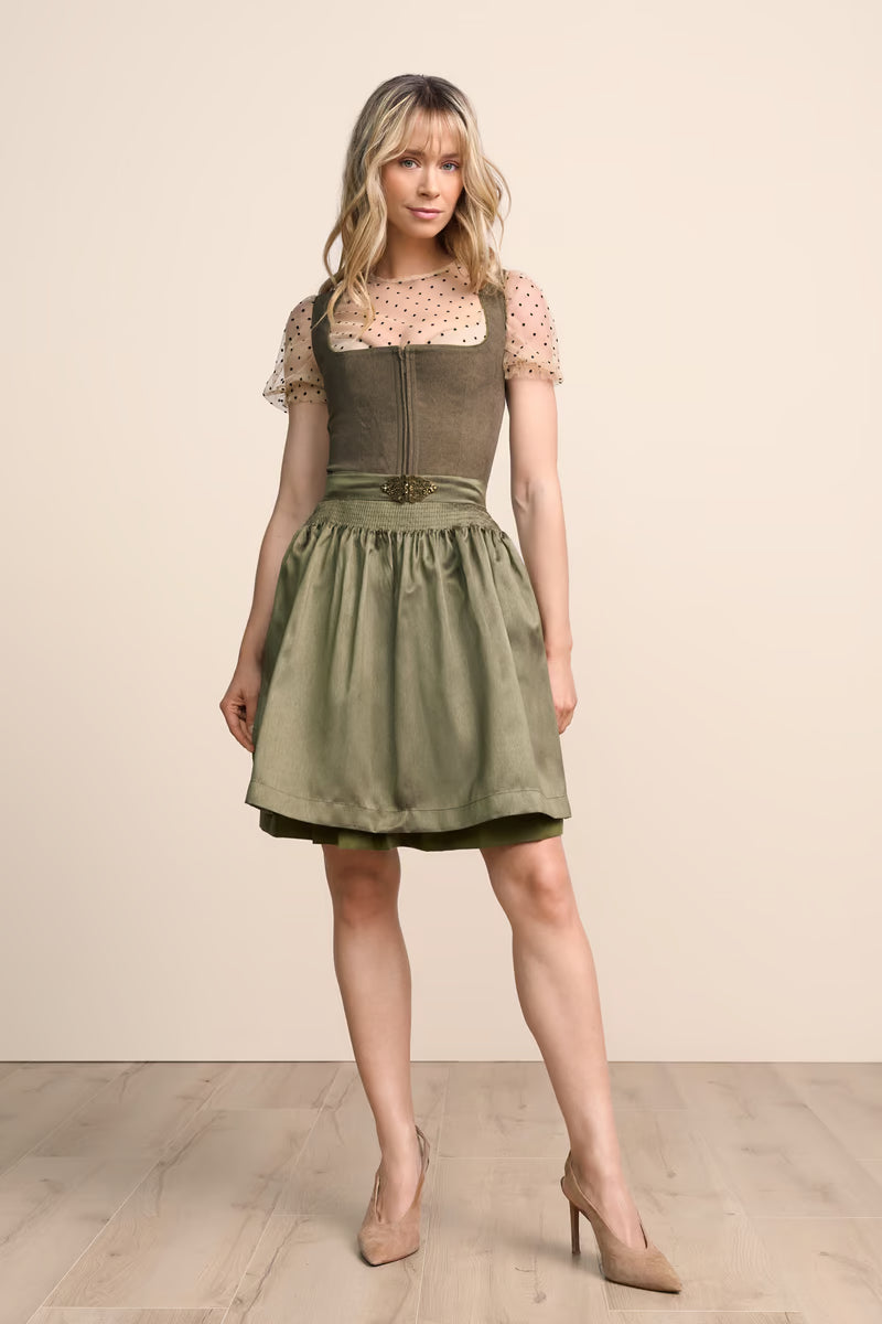 Kruger Mini Dirndl 2pcs. 50cm "Evi" olive