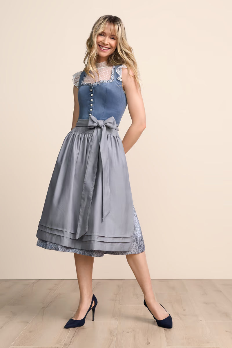 Kruger Long Dirndl 2pcs. 70cm "Shirley" blue