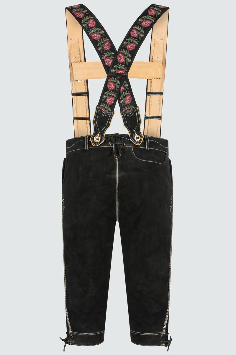 Kruger Men's Knee-length Lederhosen "Swabian" beige black (size 48)