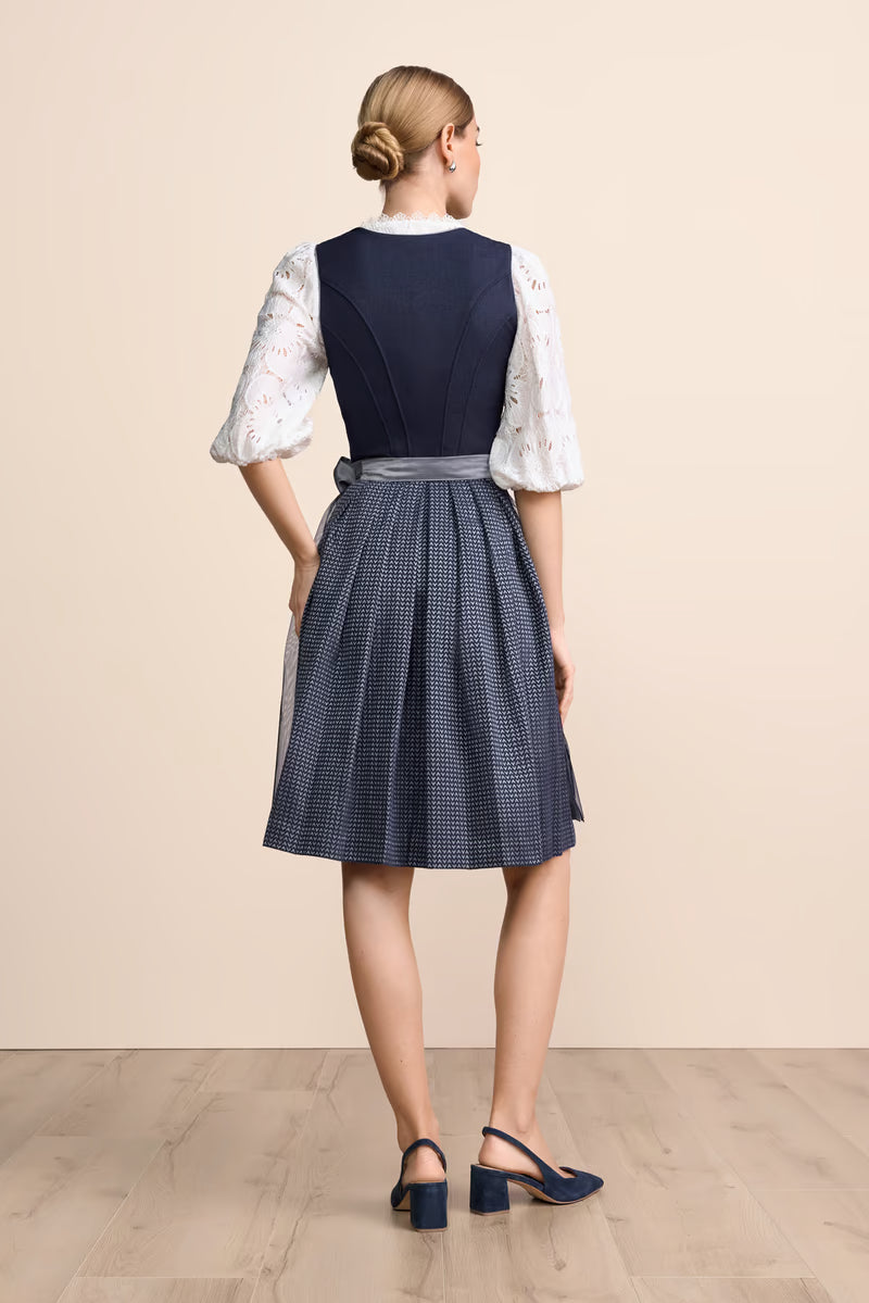 Kruger Midi Dirndl 2pcs. 60cm "Tessi" blue (size 46)