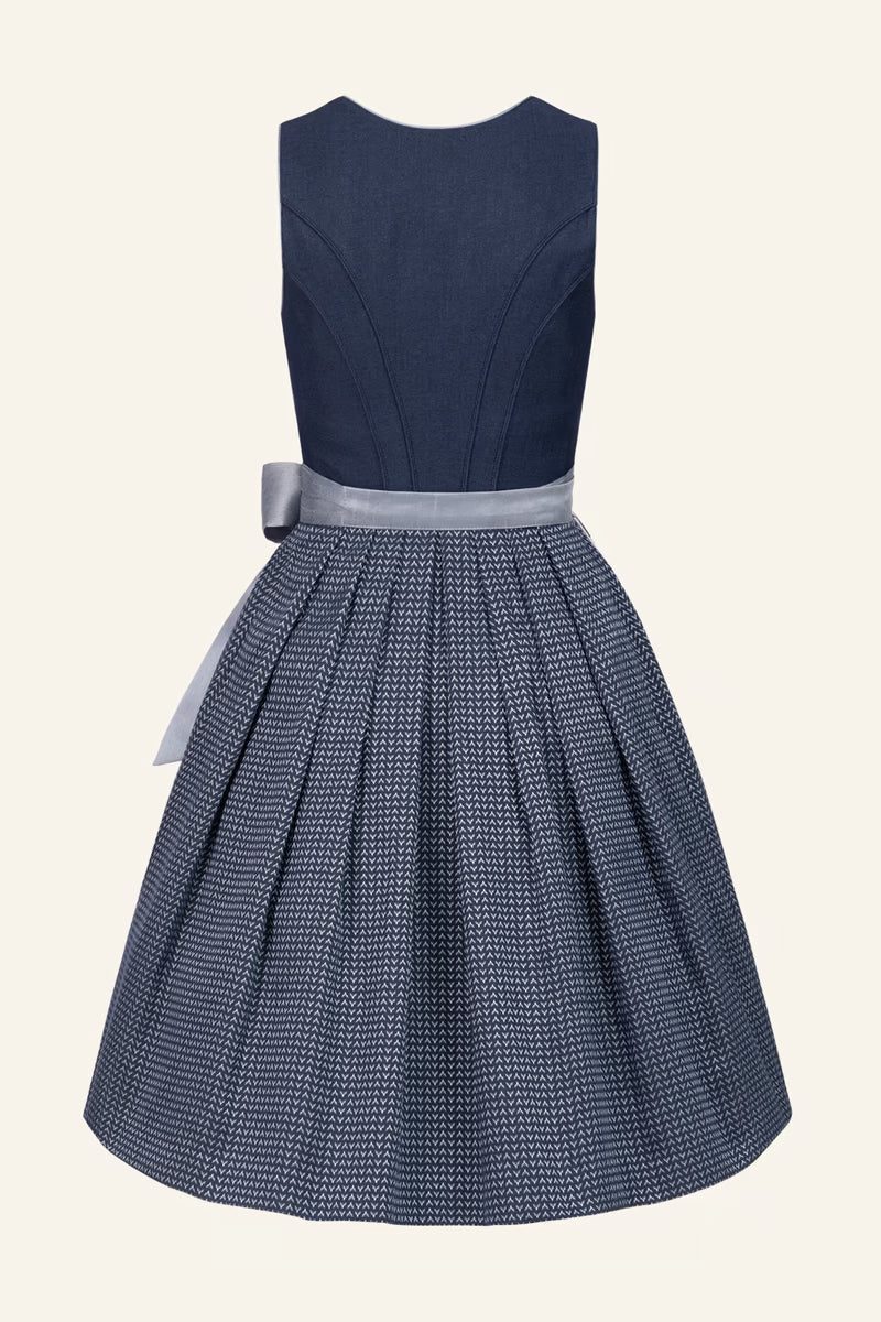 Kruger Midi Dirndl 2pcs. 60cm "Tessi" blue (size 48)