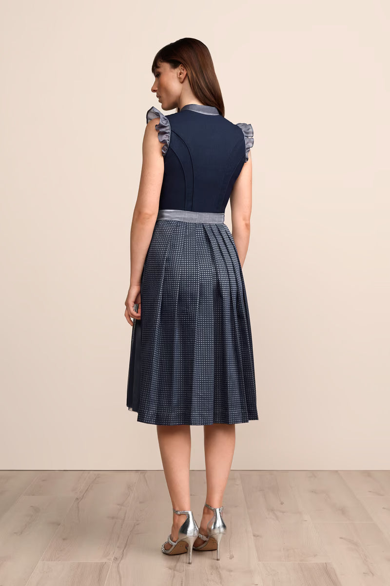 Kruger Long Dirndl 2pcs. 70cm "Tessi" blue (size 44)