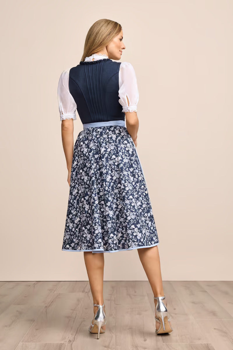 Kruger Long Dirndl 2pcs. 70cm "Solenne" blue (50)