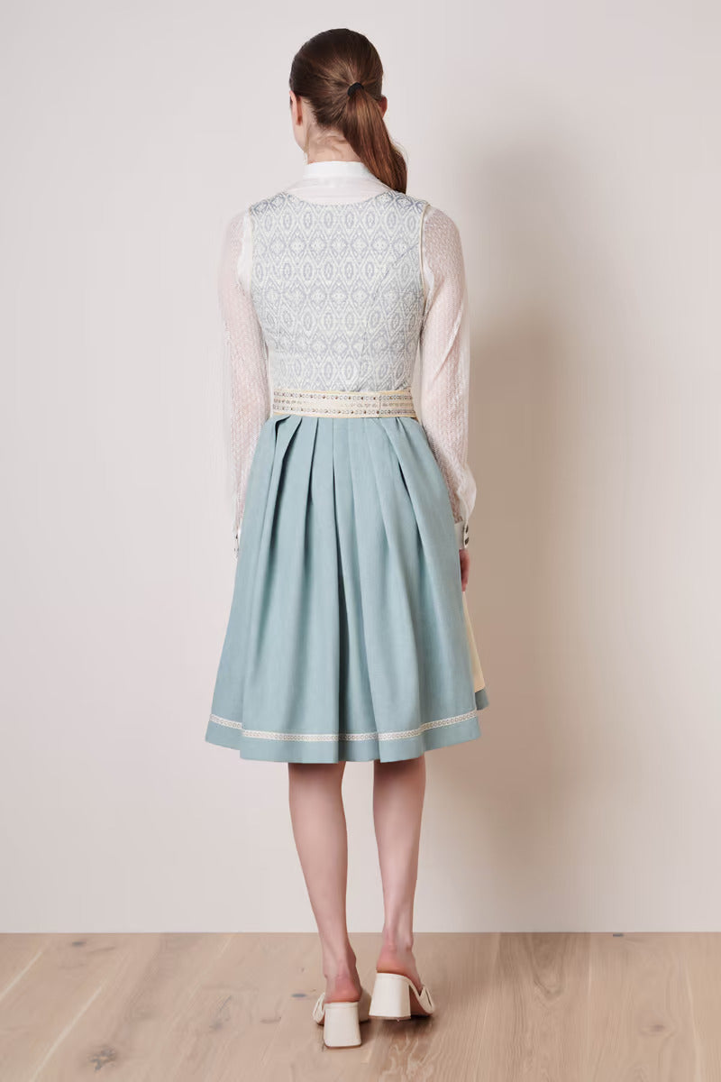 Kruger Midi Dirndl 2pcs. 60cm "Araminta" blue (closeout) 36
