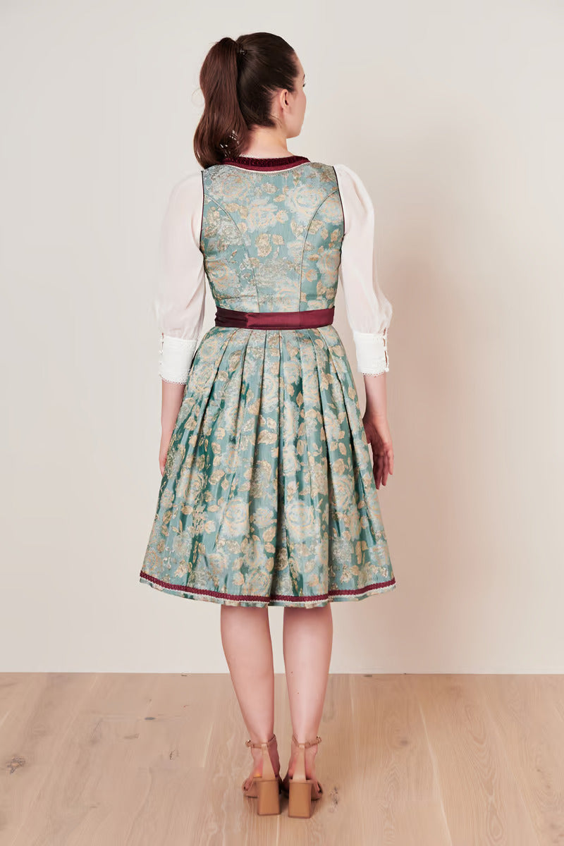 Kruger Midi Dirndl 2pcs. 60cm "Imelda" green (size 40)