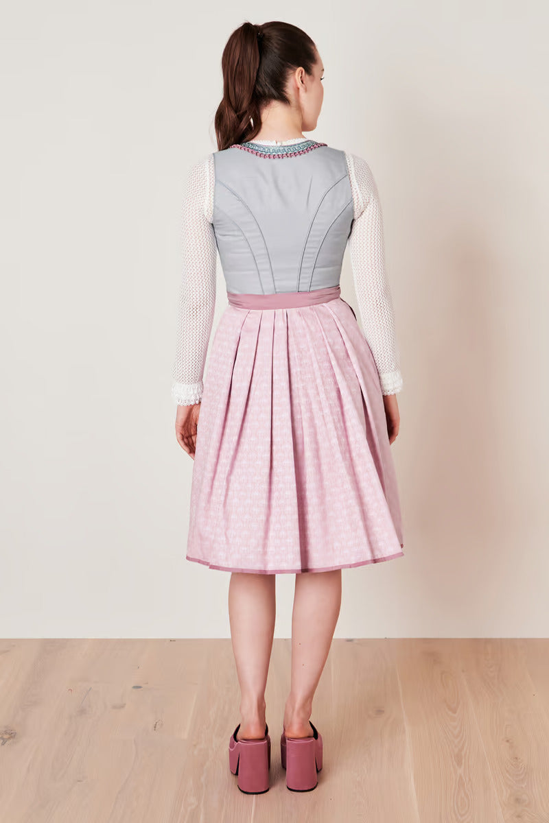 Kruger Midi Dirndl 2pcs. 60cm "Ileana" blue (size 40)