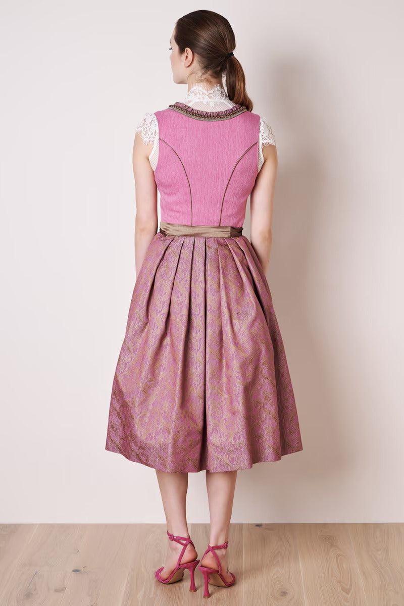 Kruger Midi Dirndl 2pcs. 70cm "Fushsia" red (size 36)
