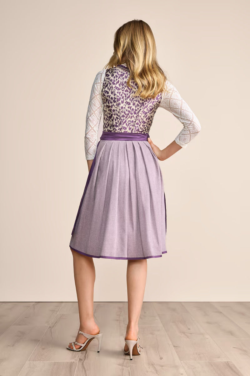 Kruger Midi Dirndl 2pcs. 60cm "Laren" purple (38)